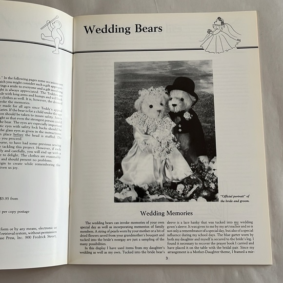 NWT Bearers of Memories Make Teddy Bears Wedding Bride Groom Baby Patterns BOOK - Picture 6 of 17